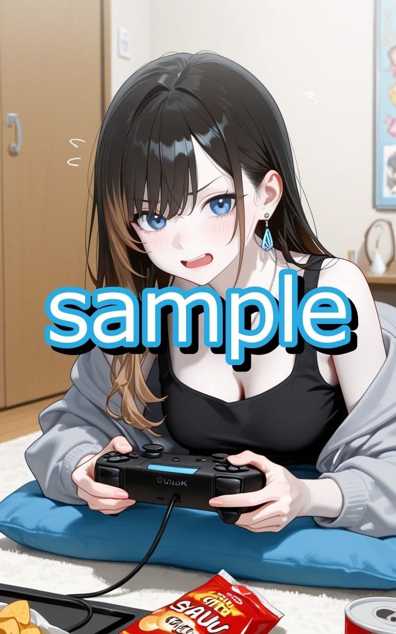 オタクに優しいギャルがゲームに負けた腹いせに押し倒して襲われちゃうイラスト集 サンプル2
