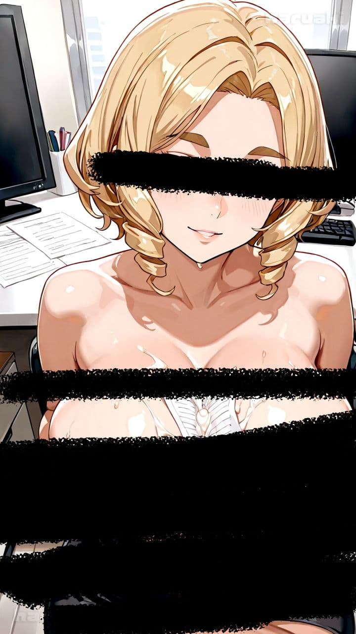 【AIアニメ巨乳美女写真集】Vol.17おっぱい性奉仕が大事なお仕事の金髪秘書森永さん サンプル5