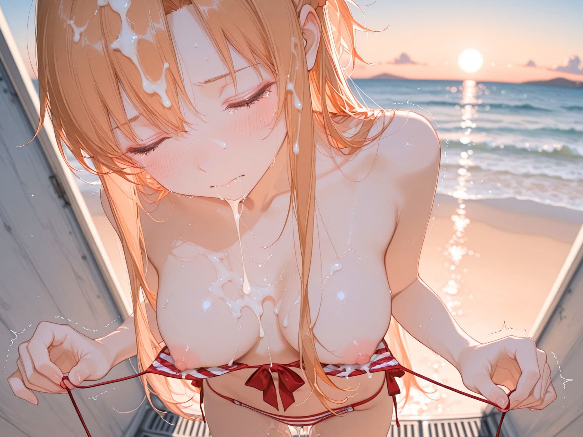 【4K動画10本！！】ヒロインと海辺の誘惑:アス〇編 ソードアートオ〇ライン SAO 結〇明日奈 4K高画質 サンプル8