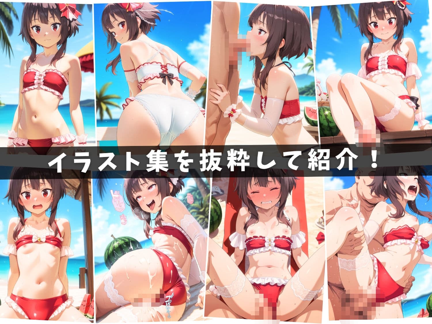 こ●素晴らしい世界に祝福を！ 〜異世界六人組全員集合！ 海で最高の集団祝福セックス〜 【セット作品】 サンプル1