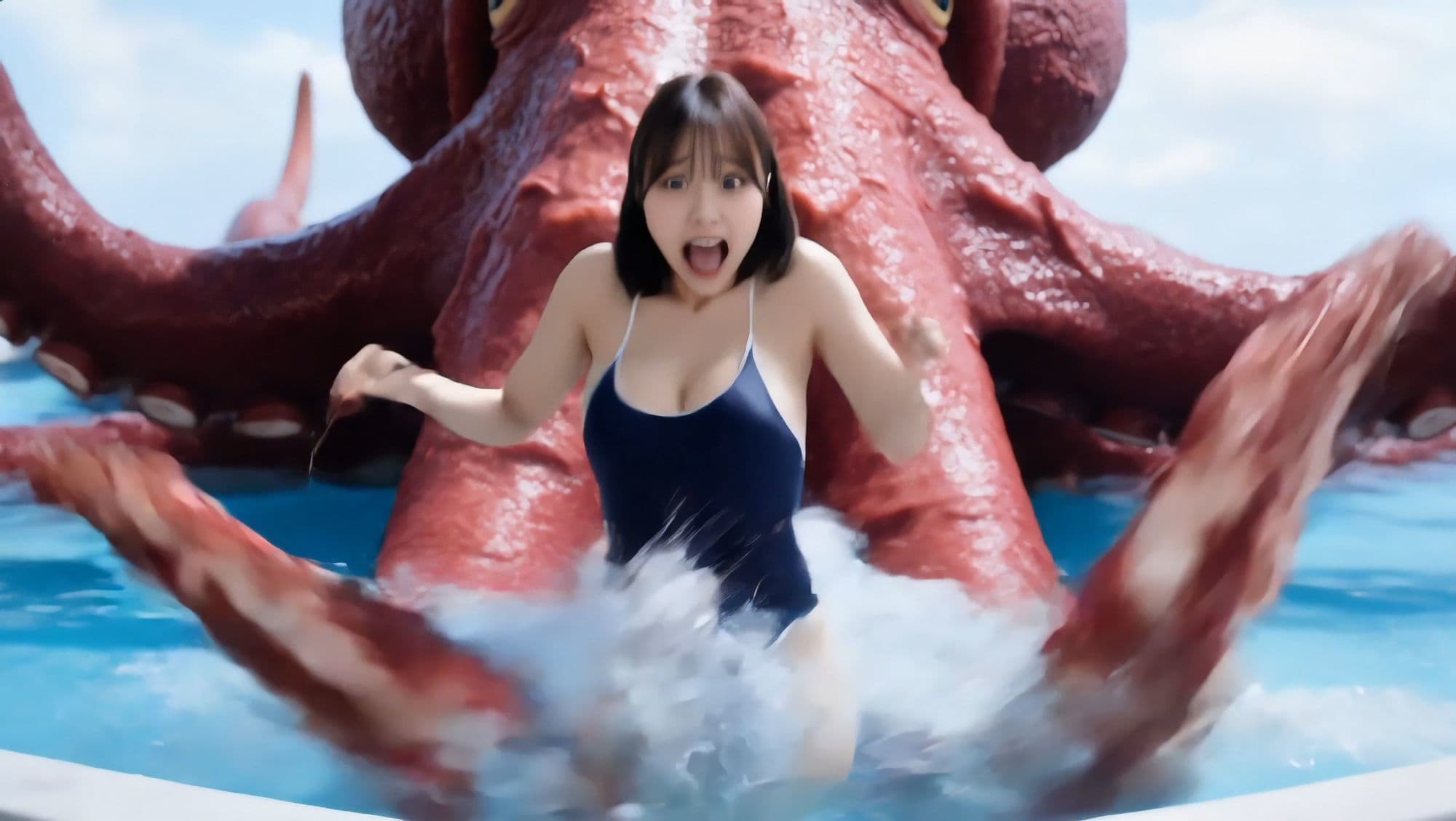 巨大触手 VS 巨乳グラドル サンプル1