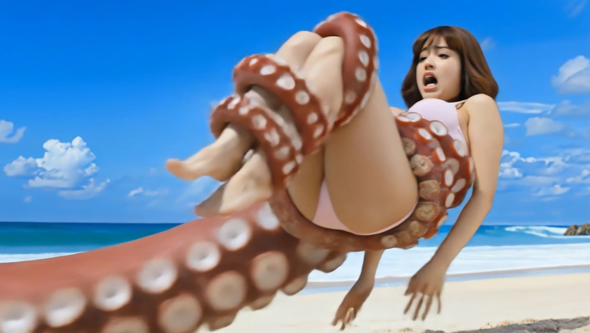 巨大触手 VS 巨乳グラドル サンプル6