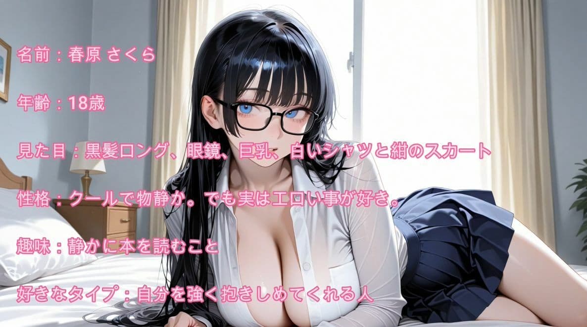 【4K】巨乳の優等生メガネJK3人と濃厚中出しセックス サンプル7