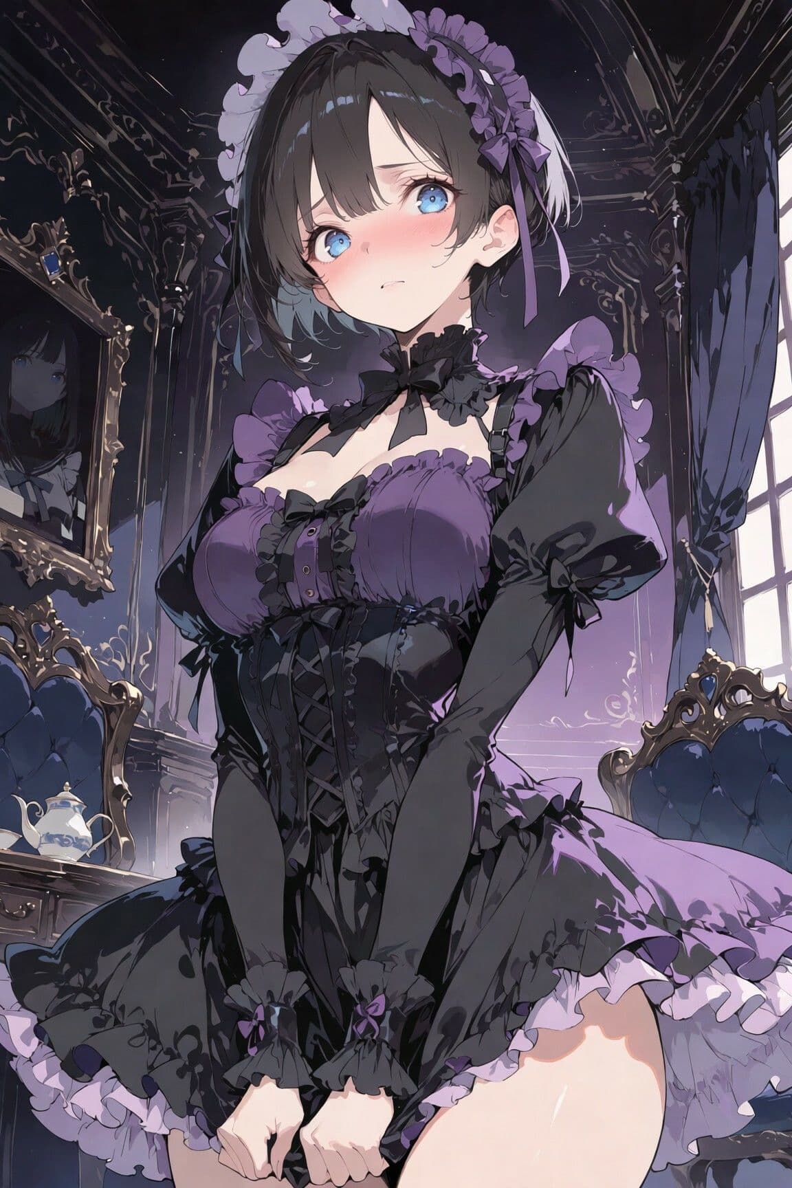 ボーイッシュ巨乳メイドの夜伽奉仕 〜ゴスロリを脱ぎ捨てて御主人様に捧げる蜜尻〜 サンプル1