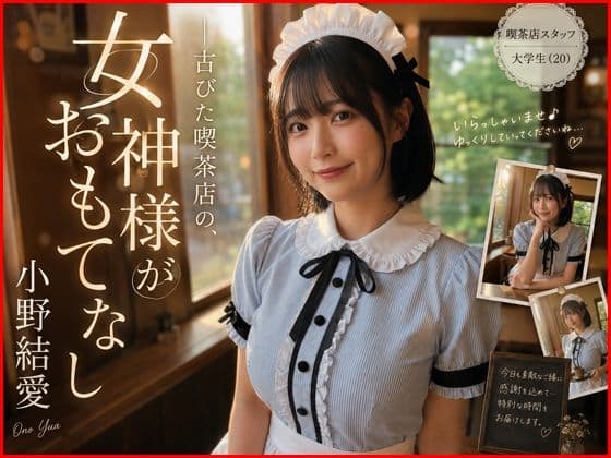 【AI生成】IMAGE VIDEO ＆ AI写真集 Vol.5 小野結愛 コスプレ喫茶Ohanaアルバイト/大学生（20） 「古びた喫茶店の、女神がおもてなし」