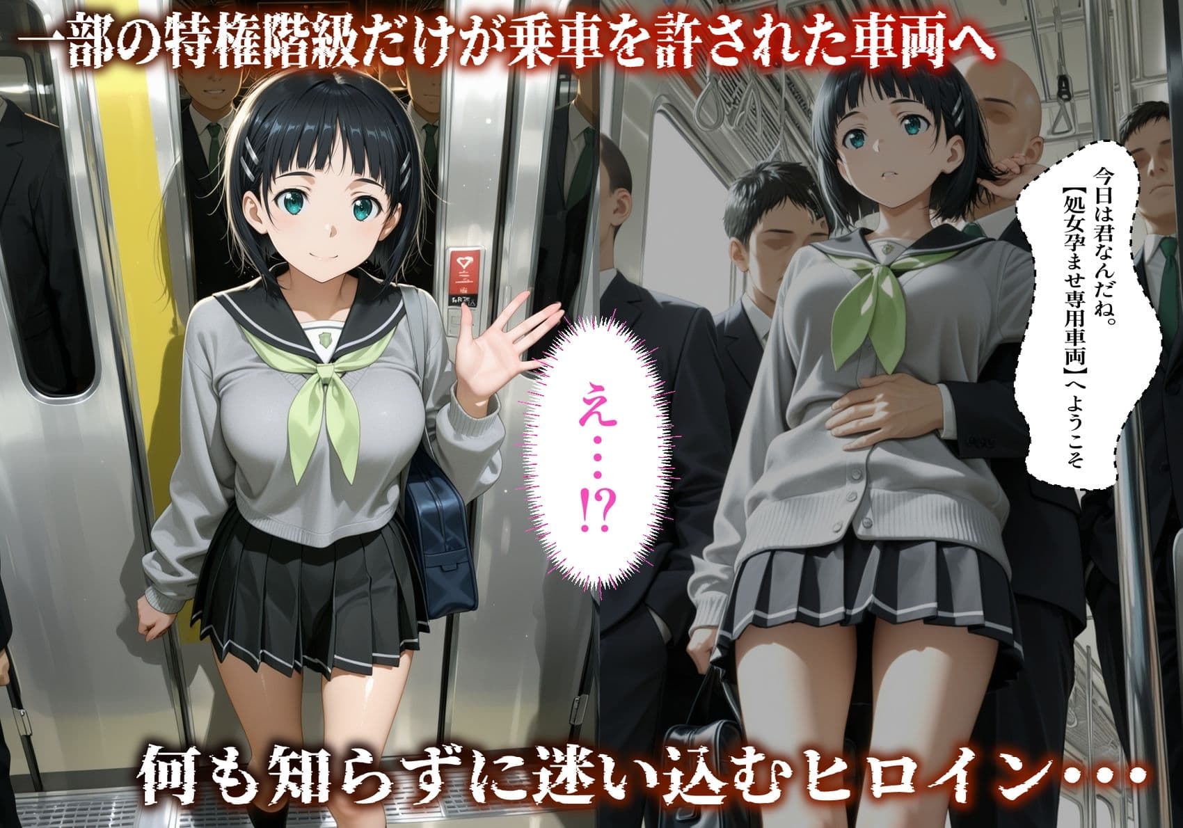 【処女孕ませ専用車両】連続中出しで肉便器化したヒロイン  -桐〇谷直葉- サンプル3