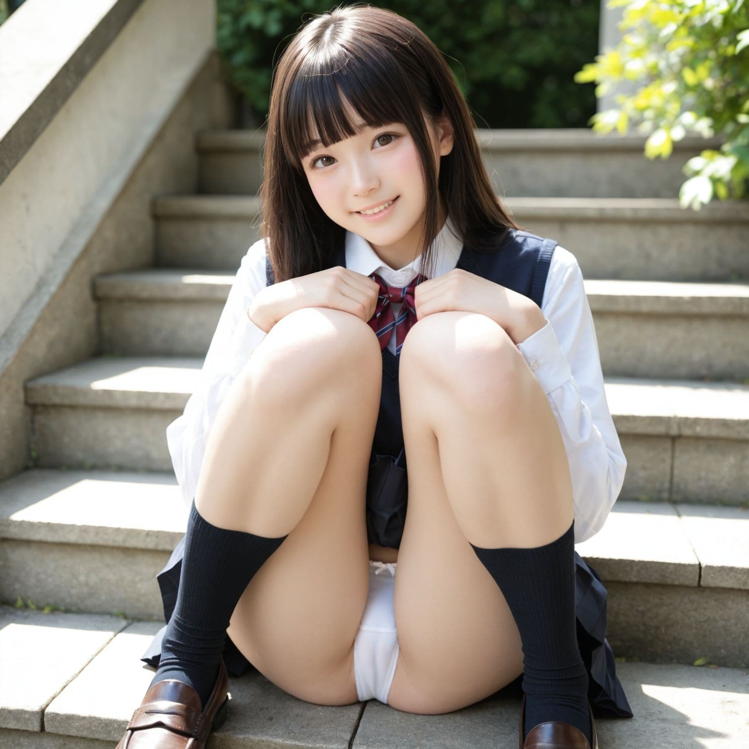 制服パンチラ part-4  【純白パンティー】 サンプル1