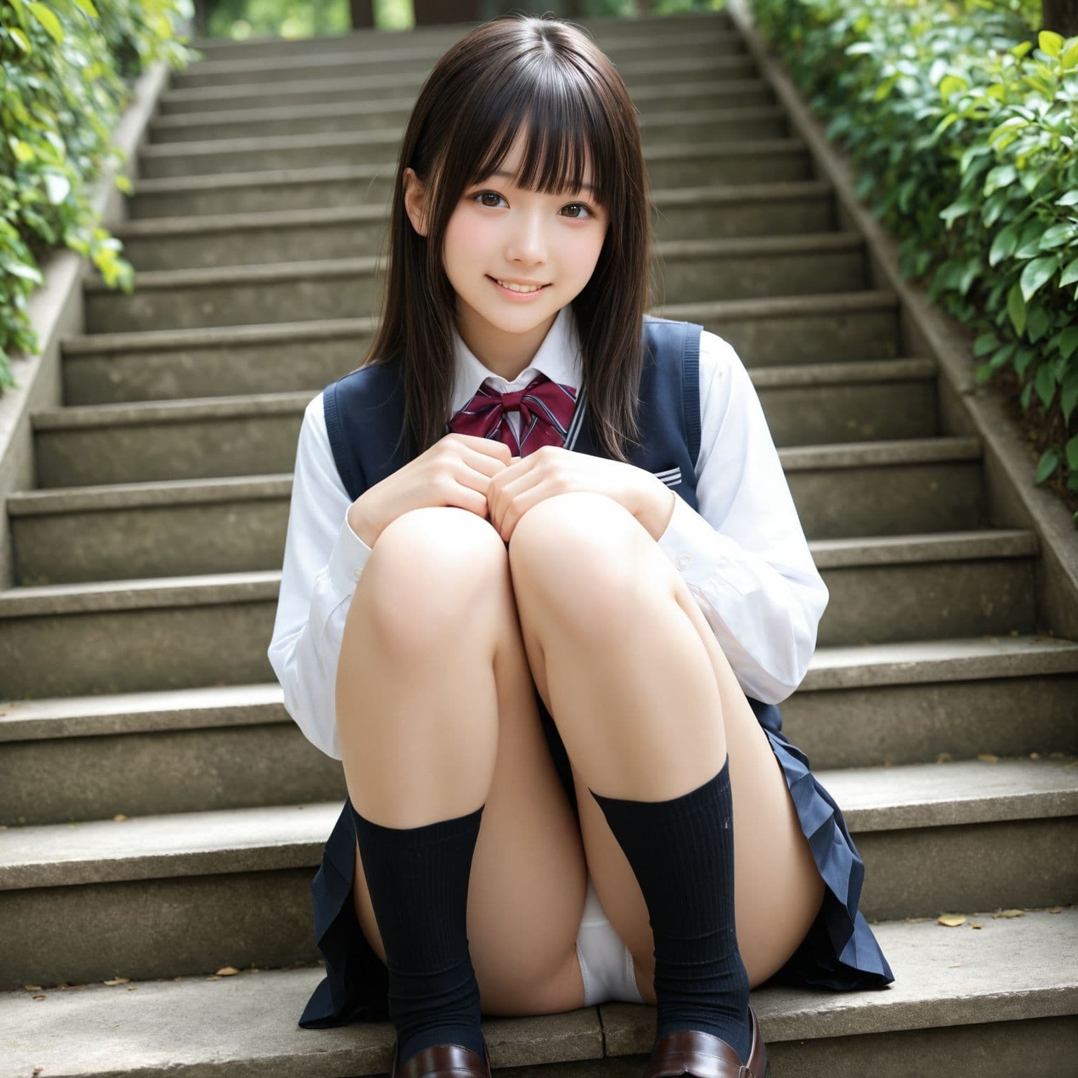 制服パンチラ part-4  【純白パンティー】 サンプル2