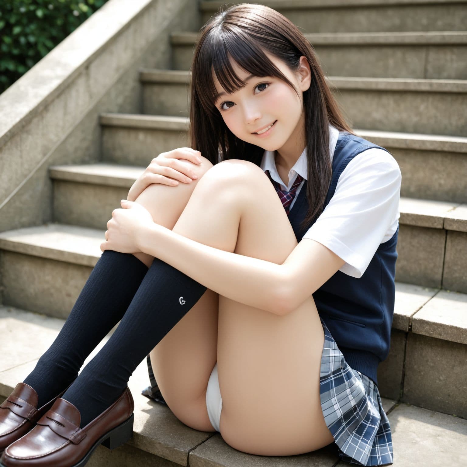 制服パンチラ part-4  【純白パンティー】 サンプル3