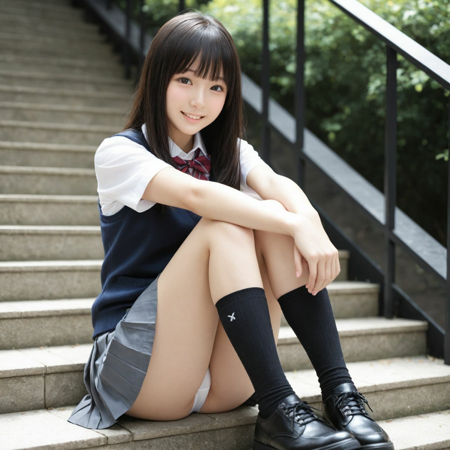 制服パンチラ part-4  【純白パンティー】 サンプル6