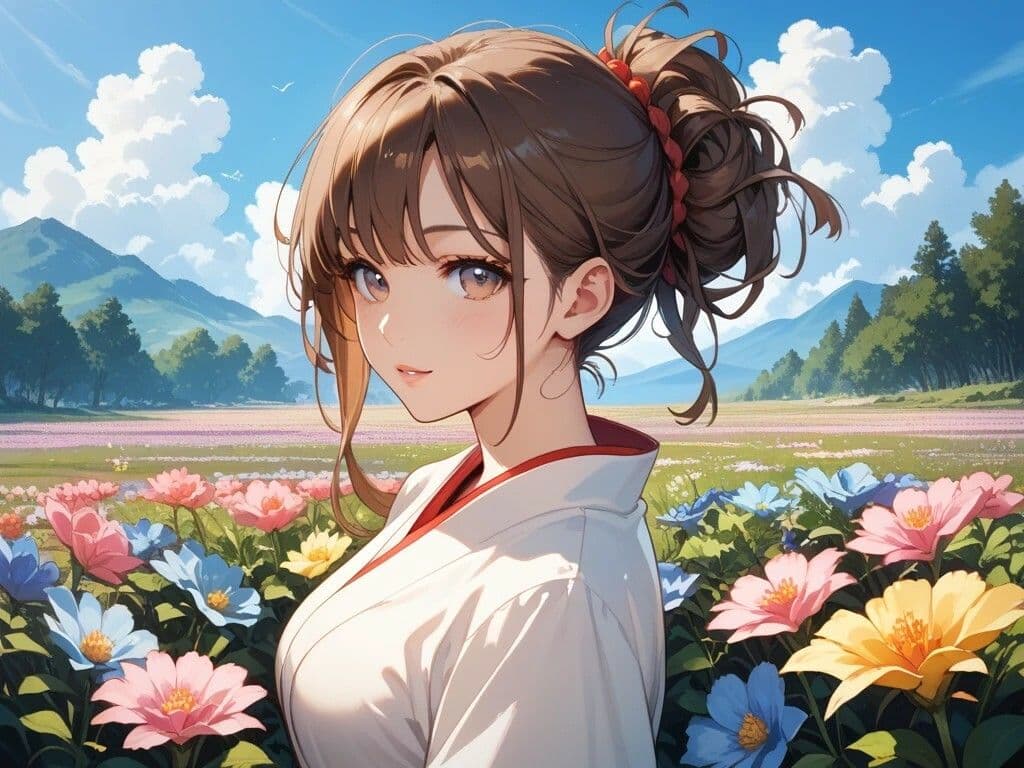 保健室の先生と花畑散策美女とレオタード美女 サンプル4
