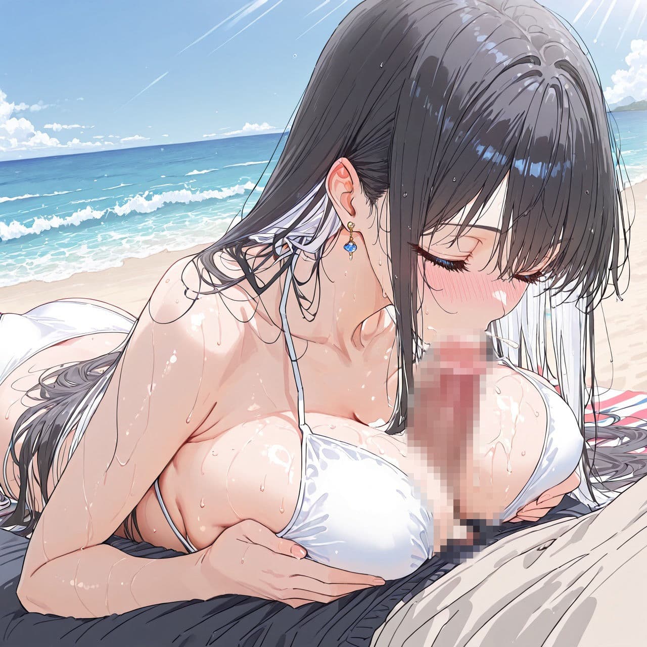 JK白ギャル白ビキニ海でただSEXするだけの話3 サンプル5