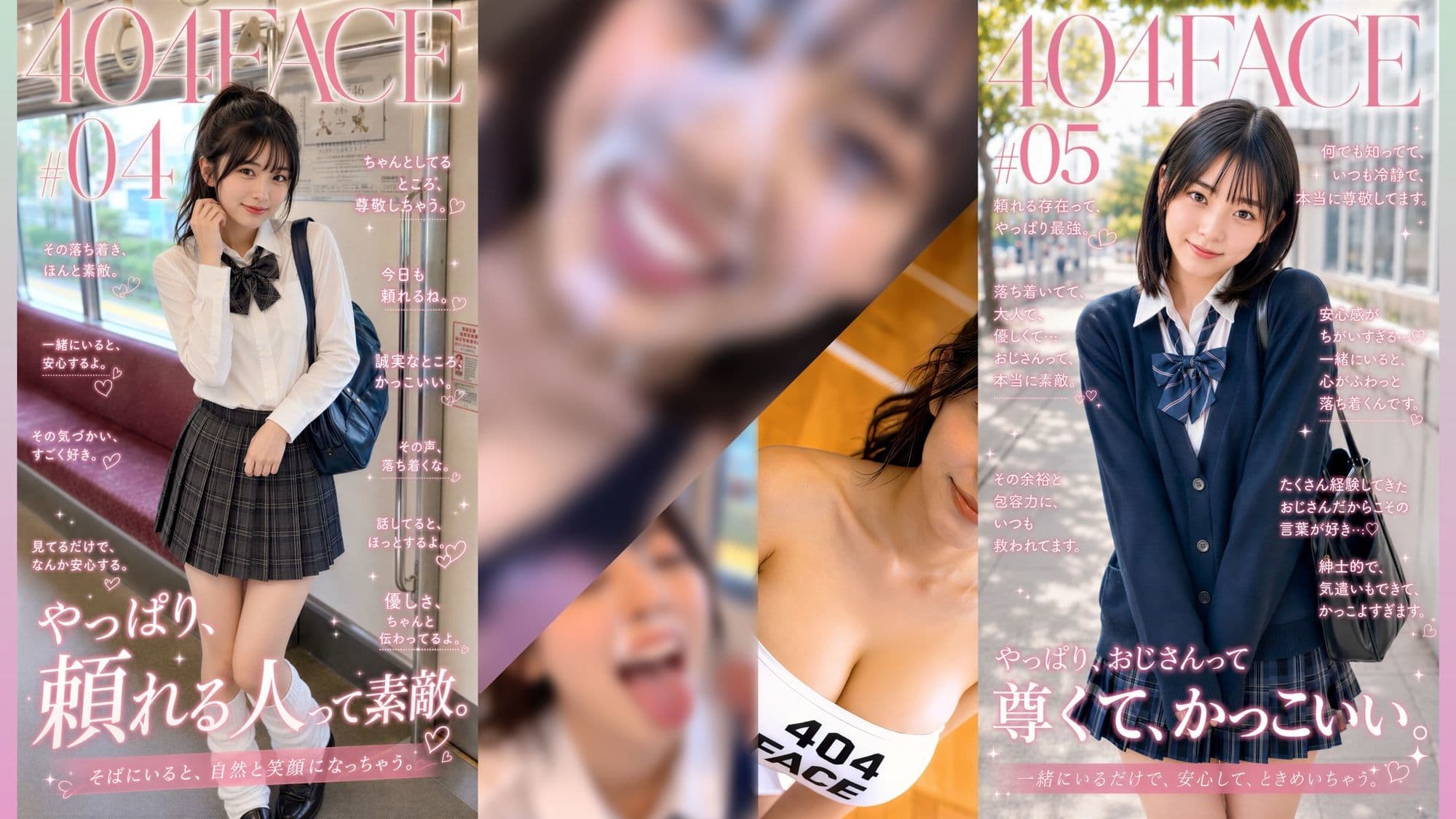 【404FACE】反転世界スキルを使いJK無双してしまうおじさんの世界線！大量顔射☆おまけ込み計36発射☆【4K超高画質動画】Facial Compilation サンプル3