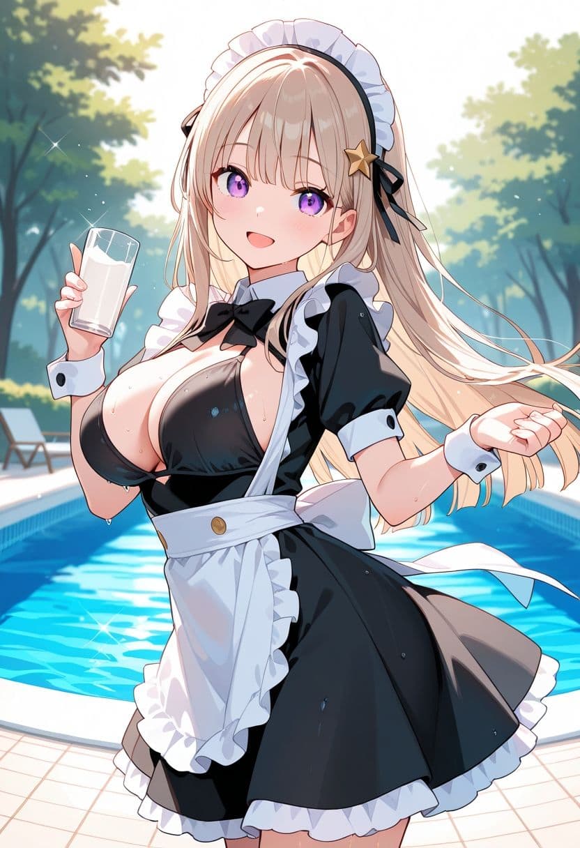 どっちが好き？ ナースVSメイド 夏の濡れ透けプール対決 【 JKLEAKS 49 】流出動画付・音声付き！ サンプル3