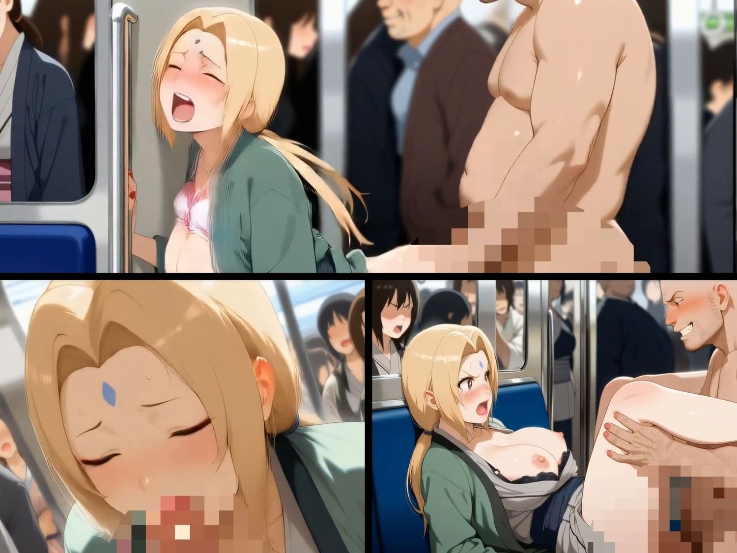 NAR◯TOのヒロインたちが電車内で痴◯S◯X 【動画＆イラストセット】 サンプル4