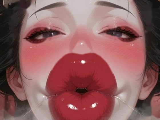 【花魁と湯女】肉厚唇とブチュキスマークの誘惑