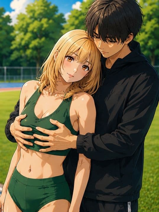 【CG】女子陸上部員のおっぱいを支える男子マネージャーたち！ サンプル3