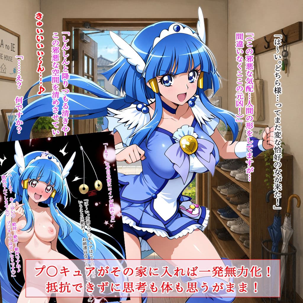 ヘコヘコ！プ〇キュア  ブルー＆グリーン サンプル1