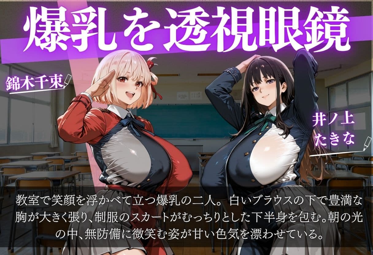 錦木ちさと＆井ノ上たきな 〜透視眼鏡で覗く爆乳〜 サンプル1