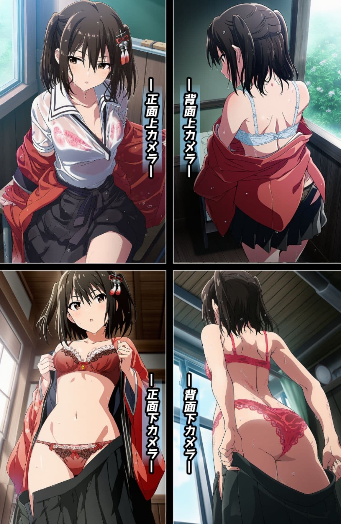 盗撮＆濡れ透けフェチ特化 2020年代アニメ作画特集 艦隊少女たちの濡れ透け教室生着替え その5 -500枚を撮影- サンプル1