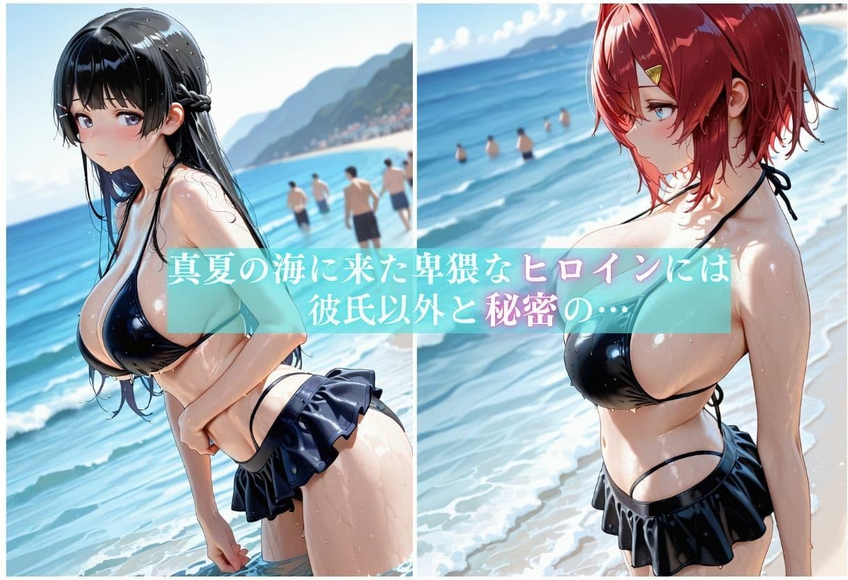 浮気ビッチの海水浴公開メス堕ちSEX〜人がいるのに構わず他人棒でアヘる女〜 サンプル1