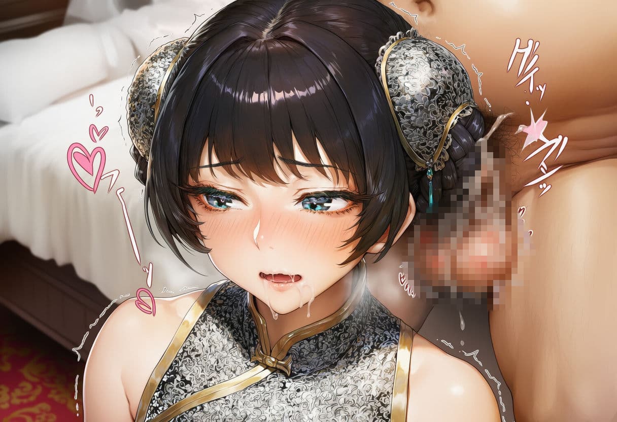 チャイナドレス美女にぶっかけ・髪コキ・独占射精 サンプル4