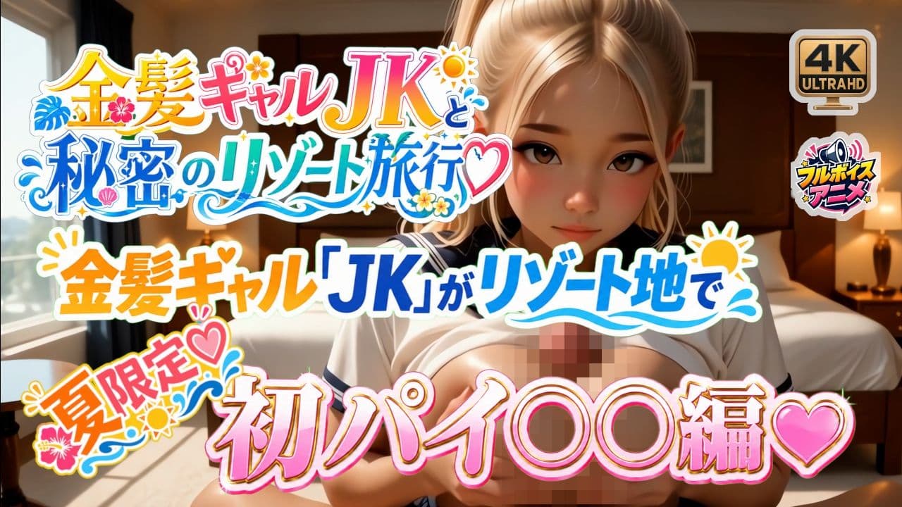 金髪ギャル「JK」がリゾート地で初パイ○○編☆ サンプル1