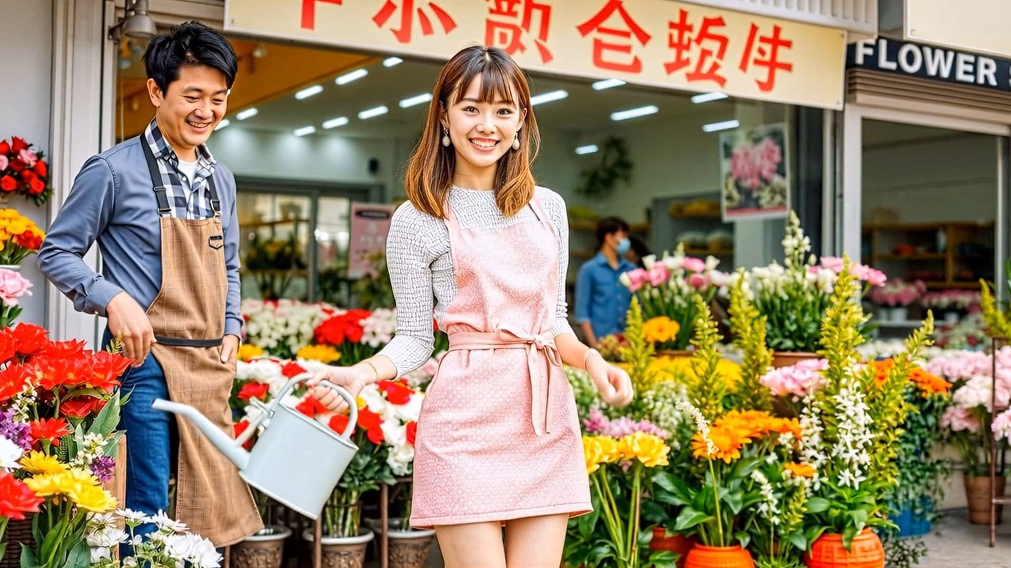 妄想29 花屋の娘はマ●コに水をかけてとねだる AI生成動画 サンプル1