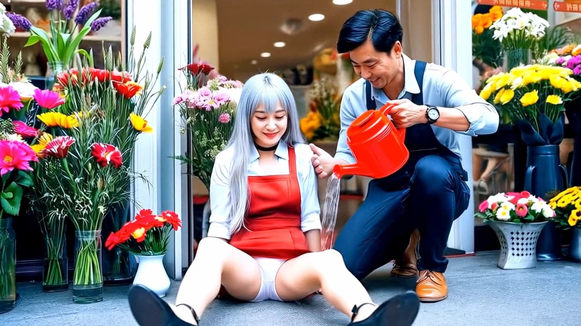 妄想29 花屋の娘はマ●コに水をかけてとねだる AI生成動画 サンプル2