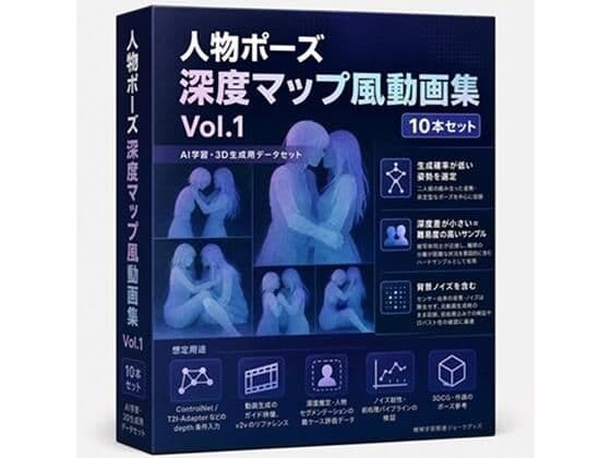 二人組ポーズ深度マップ動画集 Vol.1