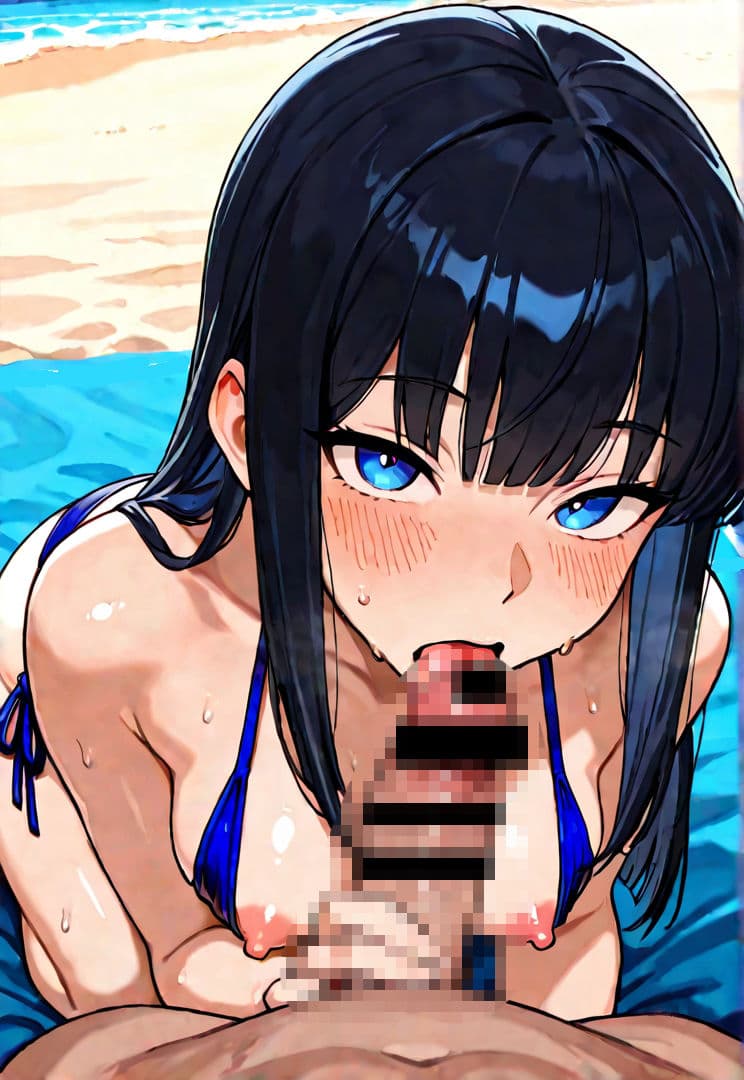 黒髪委員長とやってみた。（夏・海編） サンプル4
