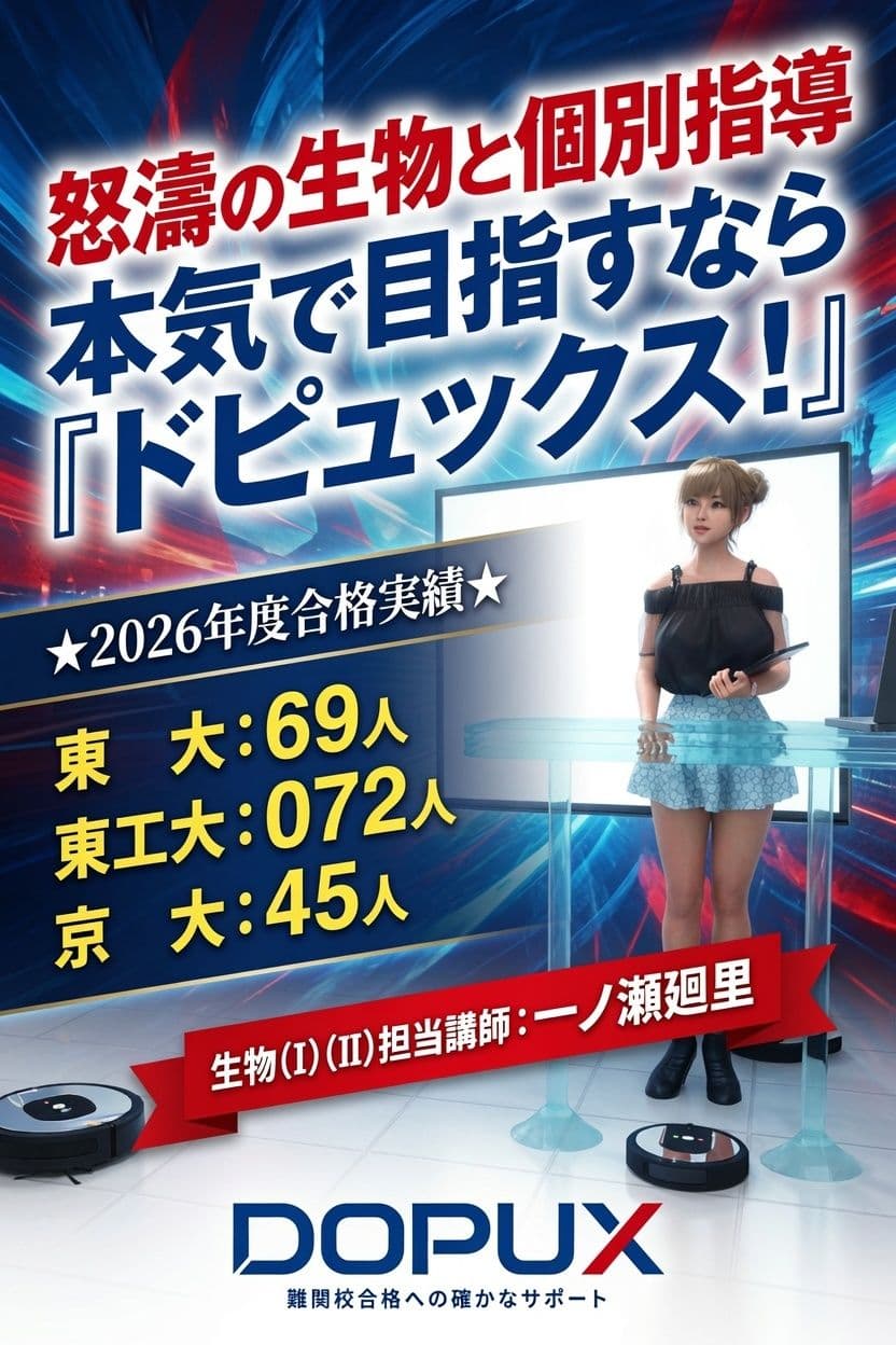 【▲20】一ノ瀬廻里 大学に進学し強豪予備校『DOPUX（ドピュックス』で生物I，IIを教える名物講師に！（Vol.028:師管） サンプル1