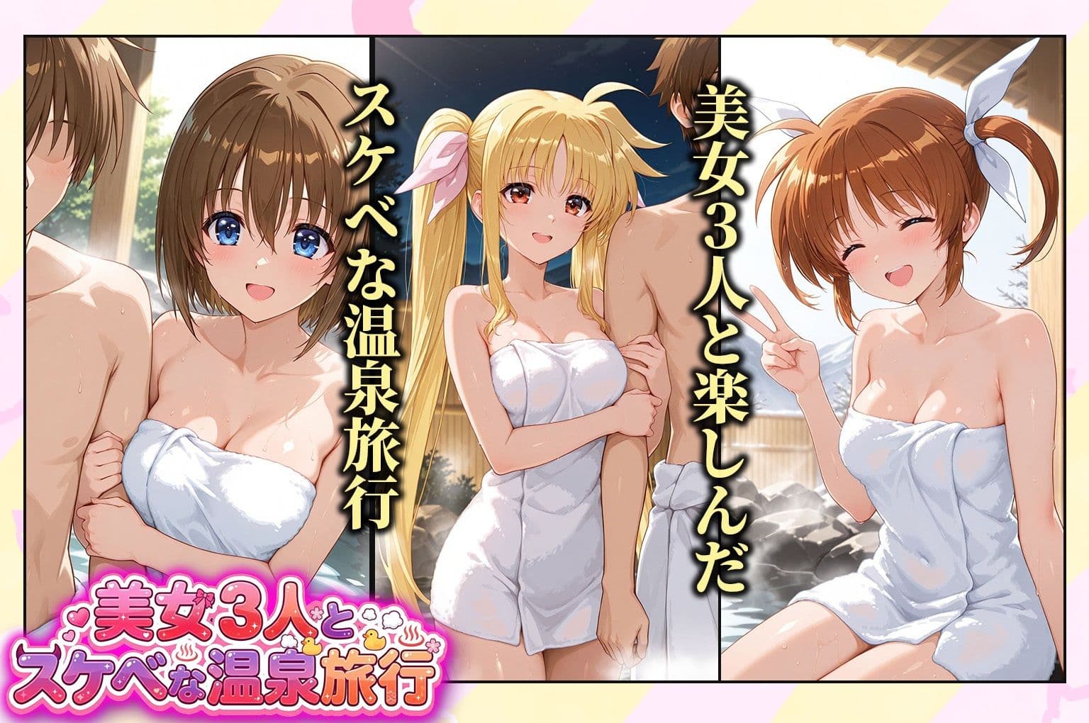 美女3人とスケベな温泉旅行〜なのは・フェイトテスタロッサ・八神 サンプル1