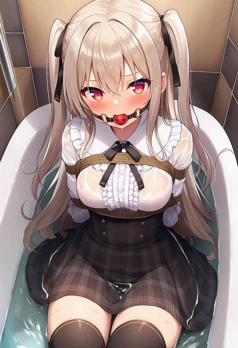 【音声付き】緊縛された女の子動画集 〜お風呂編〜 サンプル1