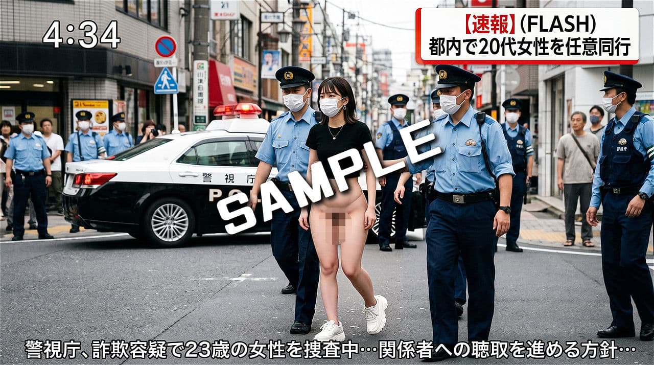 AIフェチフォト集 vol.61:『逮捕される女〜被疑者（レディ）の勾留:手錠とタイトスカート〜』 サンプル3
