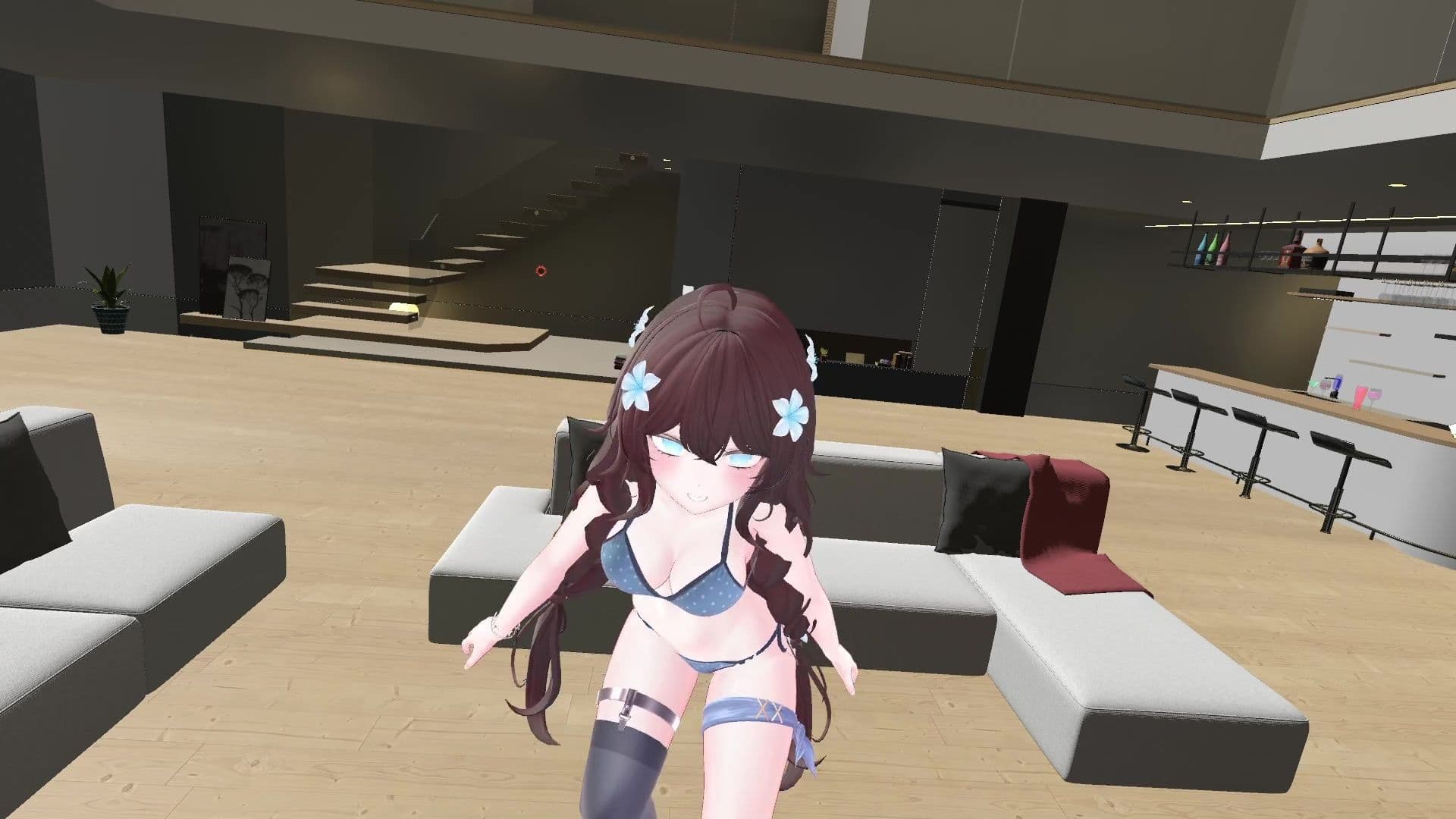 【ChilloutVR】連動フルトラ！100Pで10回スクワットしたよ！！井栗まろん サンプル6