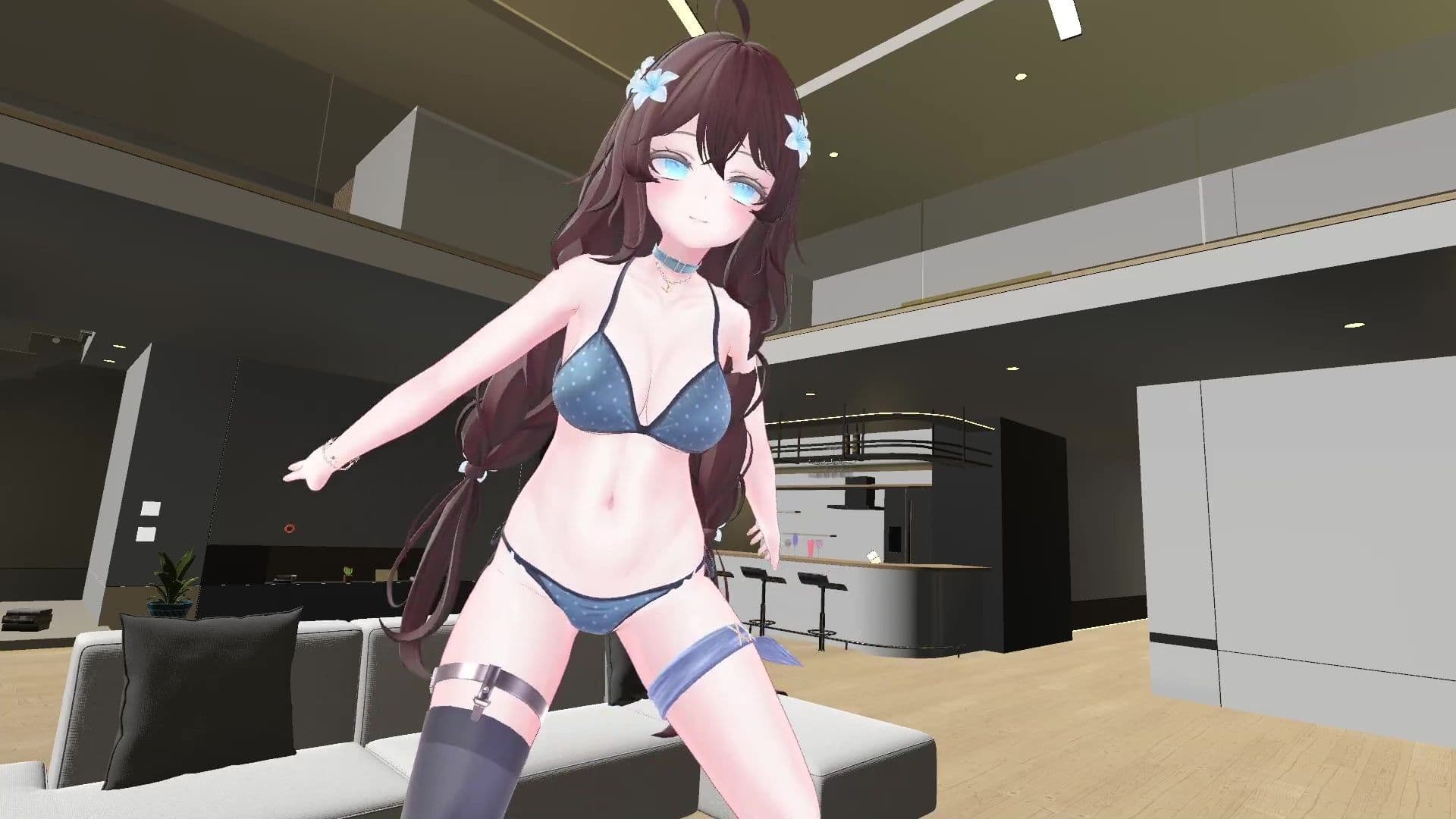 【ChilloutVR】連動フルトラ！100Pで10回スクワットしたよ！！井栗まろん サンプル8