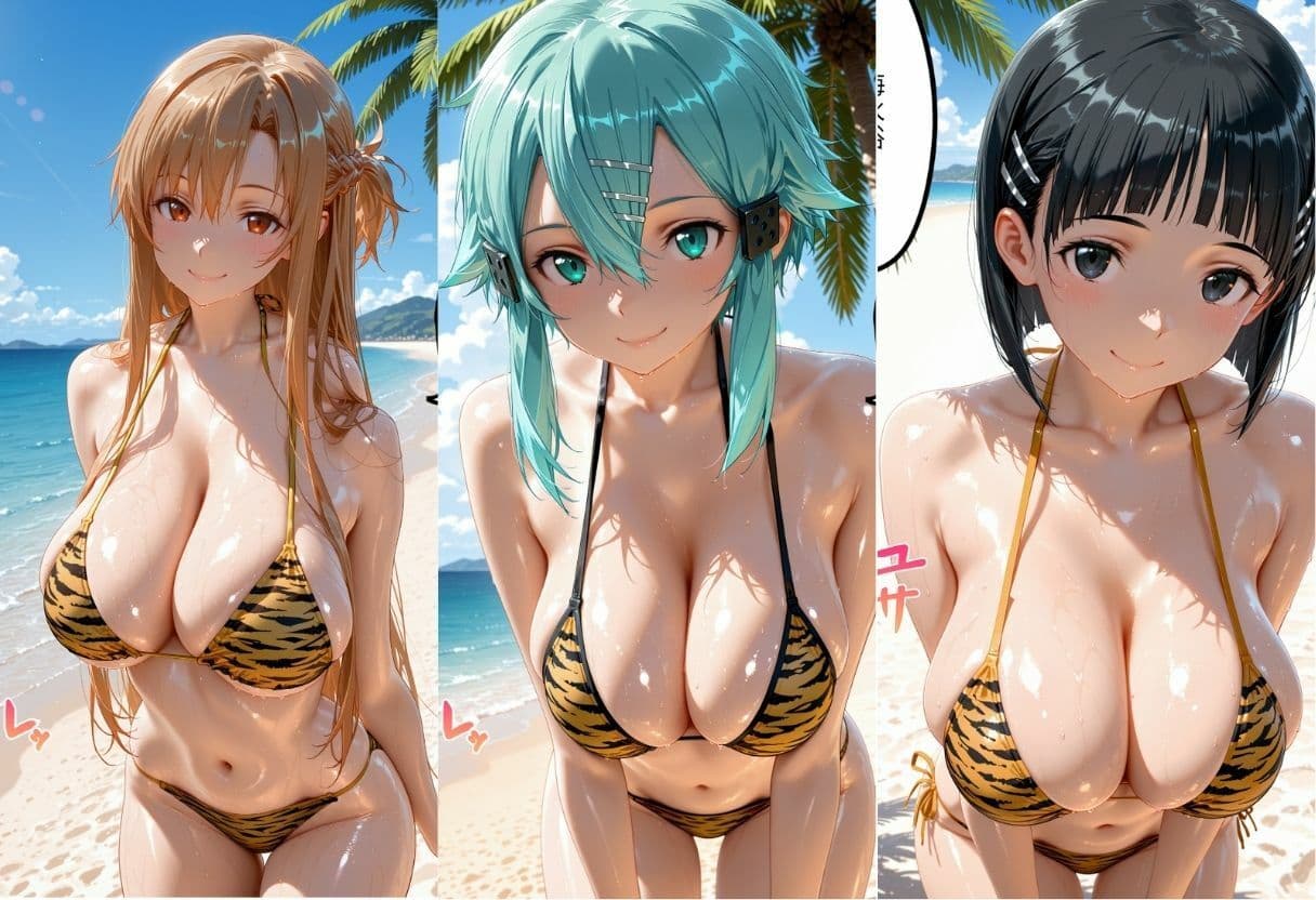 ビーチでトラ柄のビキニの美女を中出しした話 s◯o編 サンプル1