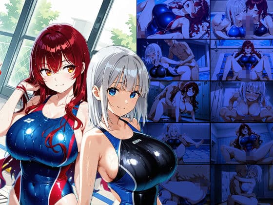 真面目赤髪と活発銀髪の爆乳水泳部が顧問と羞恥中出し撮影 サンプル1