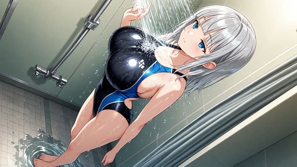 真面目赤髪と活発銀髪の爆乳水泳部が顧問と羞恥中出し撮影 サンプル6