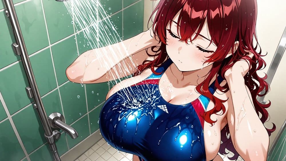 真面目赤髪と活発銀髪の爆乳水泳部が顧問と羞恥中出し撮影 サンプル7
