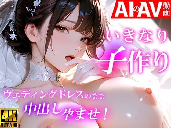【AIのAV動画】いきなり子作り  ウェディングドレスのまま中出し孕ませ！