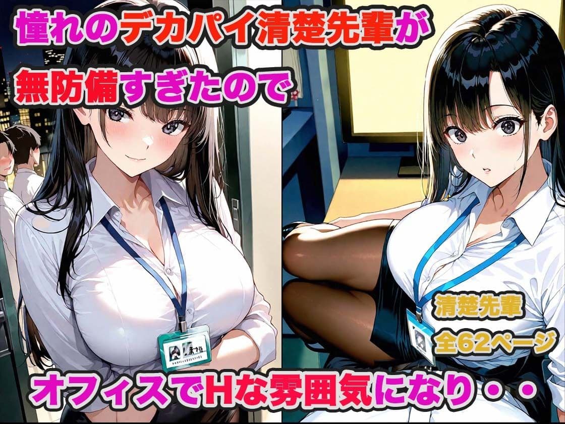 デカパイ先輩達（清楚系・黒ギャル）とオフィスで濃厚生ハメセックスした話！ サンプル2