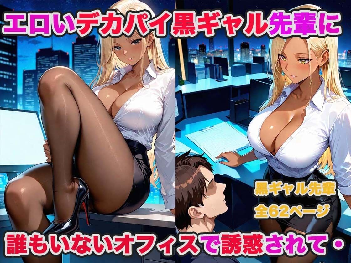 デカパイ先輩達（清楚系・黒ギャル）とオフィスで濃厚生ハメセックスした話！ サンプル6
