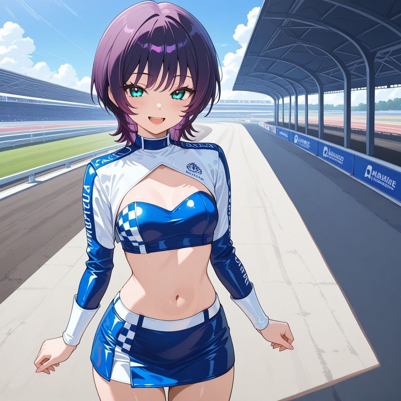 紫ショートちゃんの秘密のコスプレ撮影会 〜バニー・レースクイーン・巫女・ナース〜【R18 AI CG集】 サンプル2