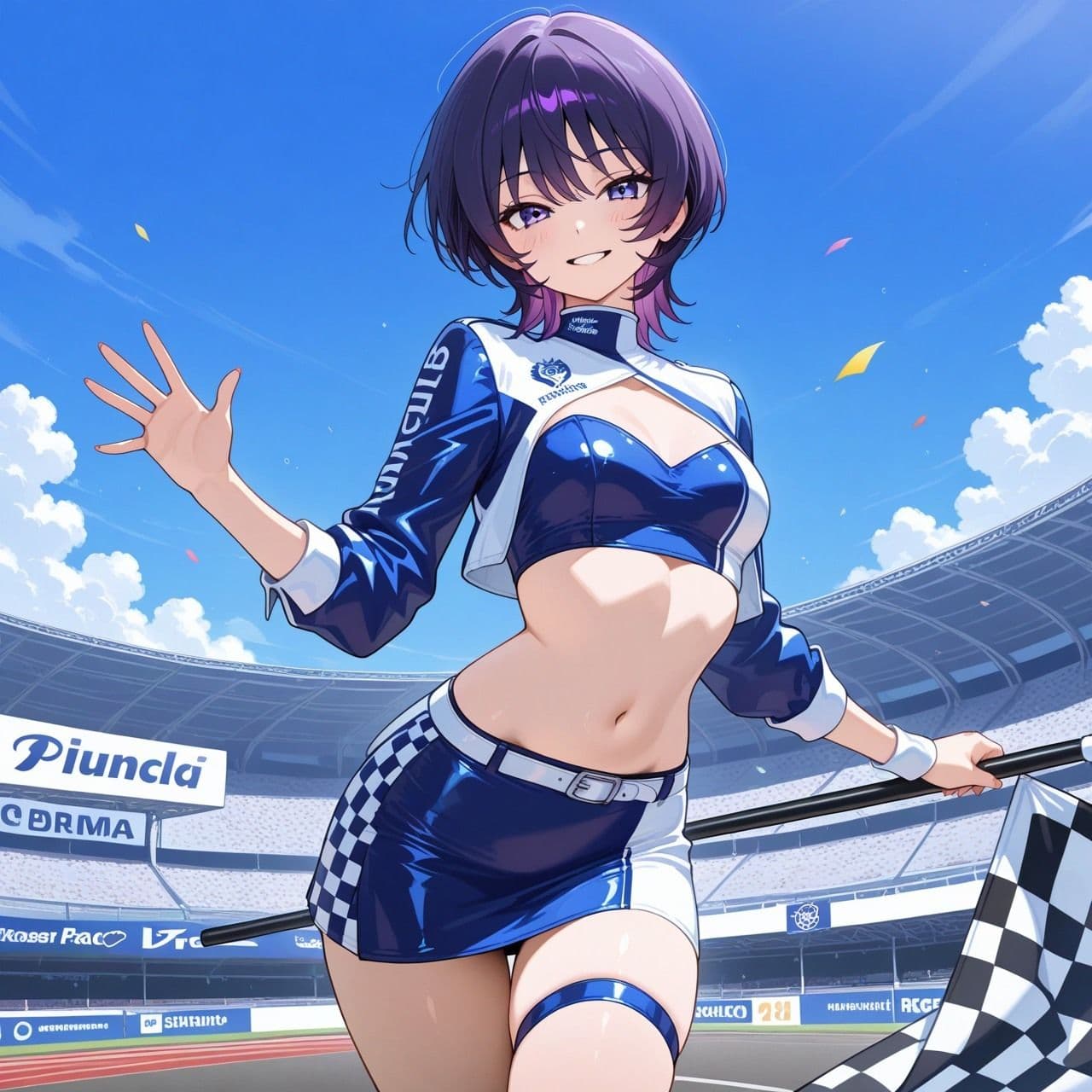 紫ショートちゃんの秘密のコスプレ撮影会 〜バニー・レースクイーン・巫女・ナース〜【R18 AI CG集】 サンプル3