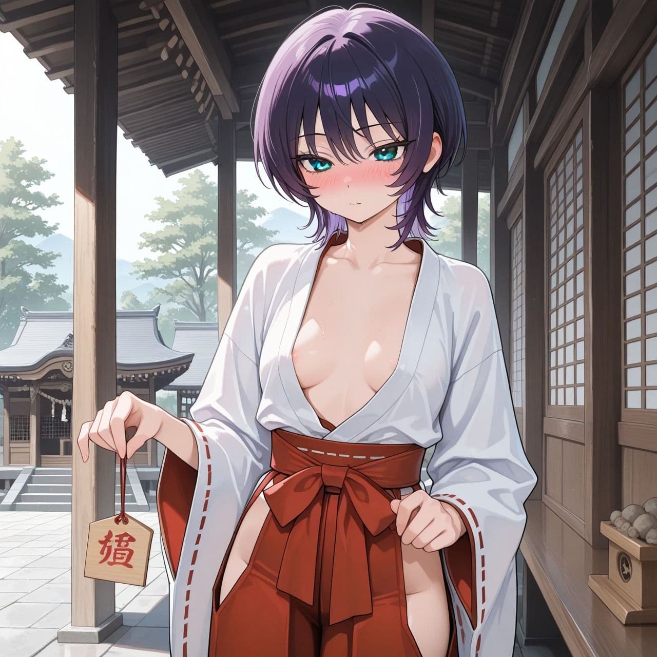 紫ショートちゃんの秘密のコスプレ撮影会 〜バニー・レースクイーン・巫女・ナース〜【R18 AI CG集】 サンプル6