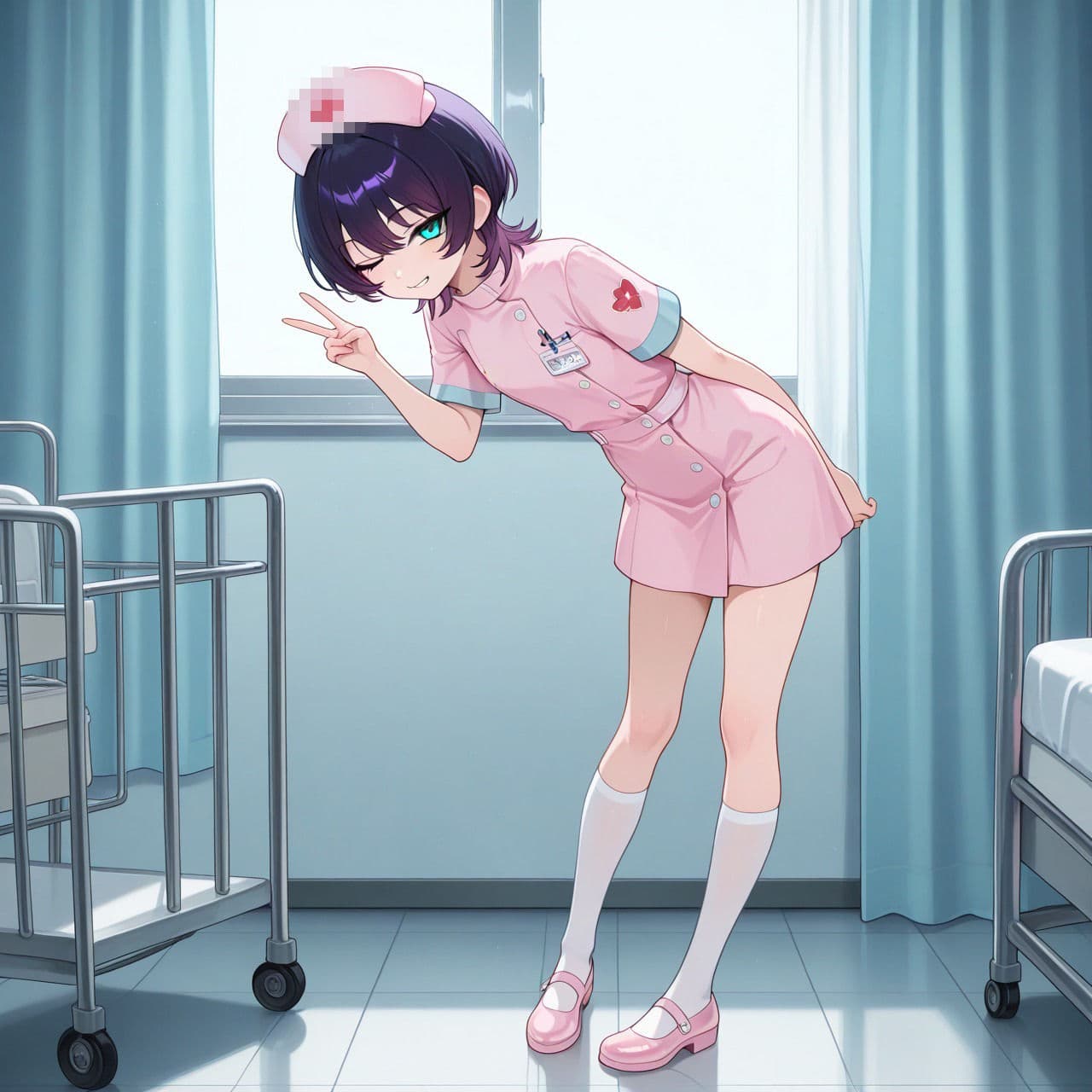 紫ショートちゃんの秘密のコスプレ撮影会 〜バニー・レースクイーン・巫女・ナース〜【R18 AI CG集】 サンプル7