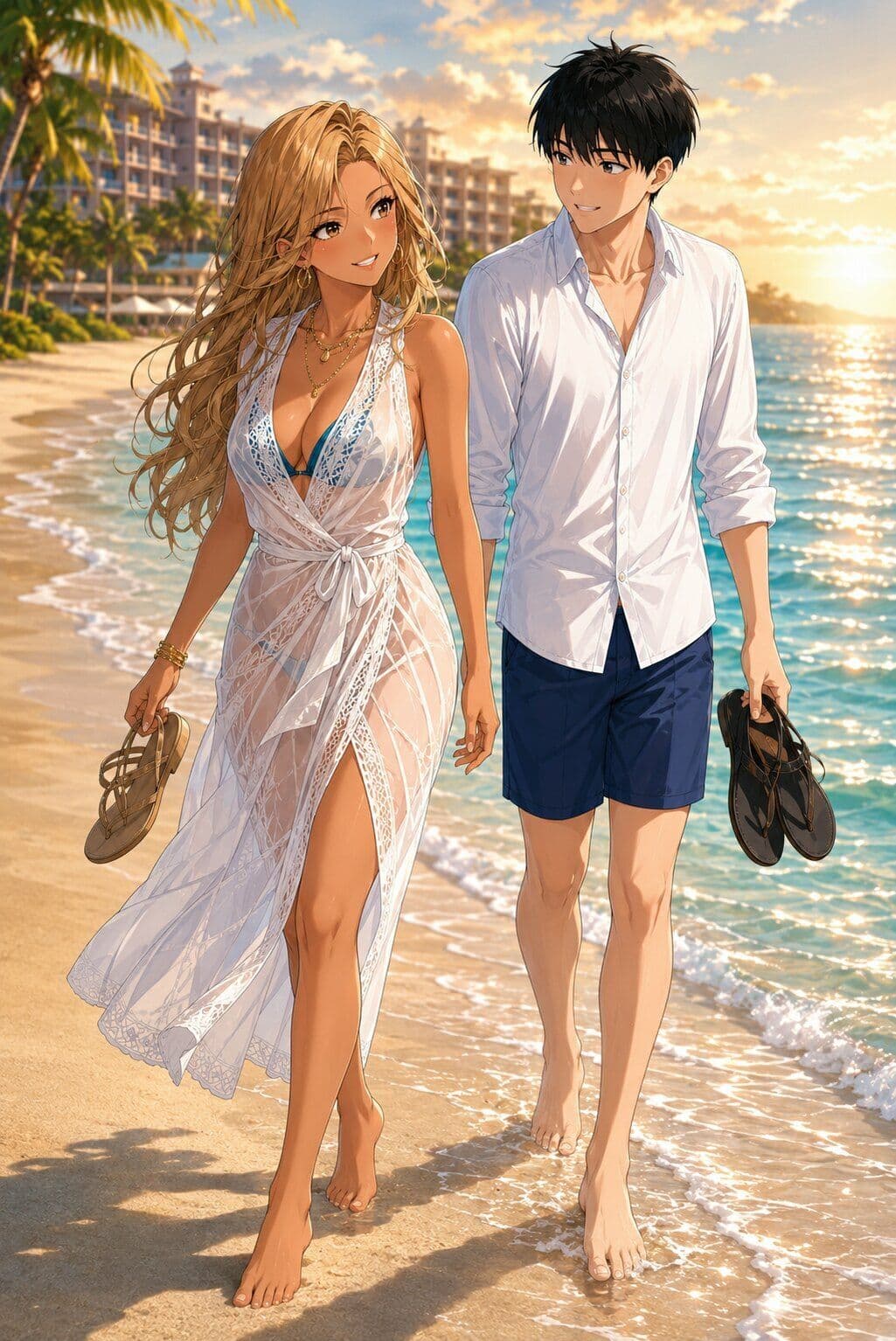 30歳の彼女と二人きり。夏のリゾート旅行 サンプル5