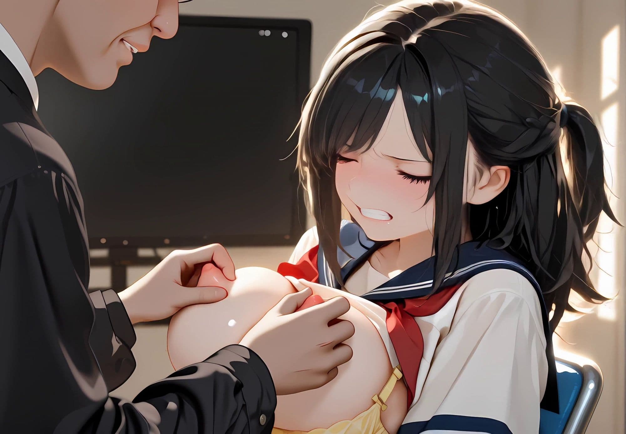 【おっぱい特化】変態教師と爆乳女子〇生の乳首開発〜上級生編〜109連発 サンプル3